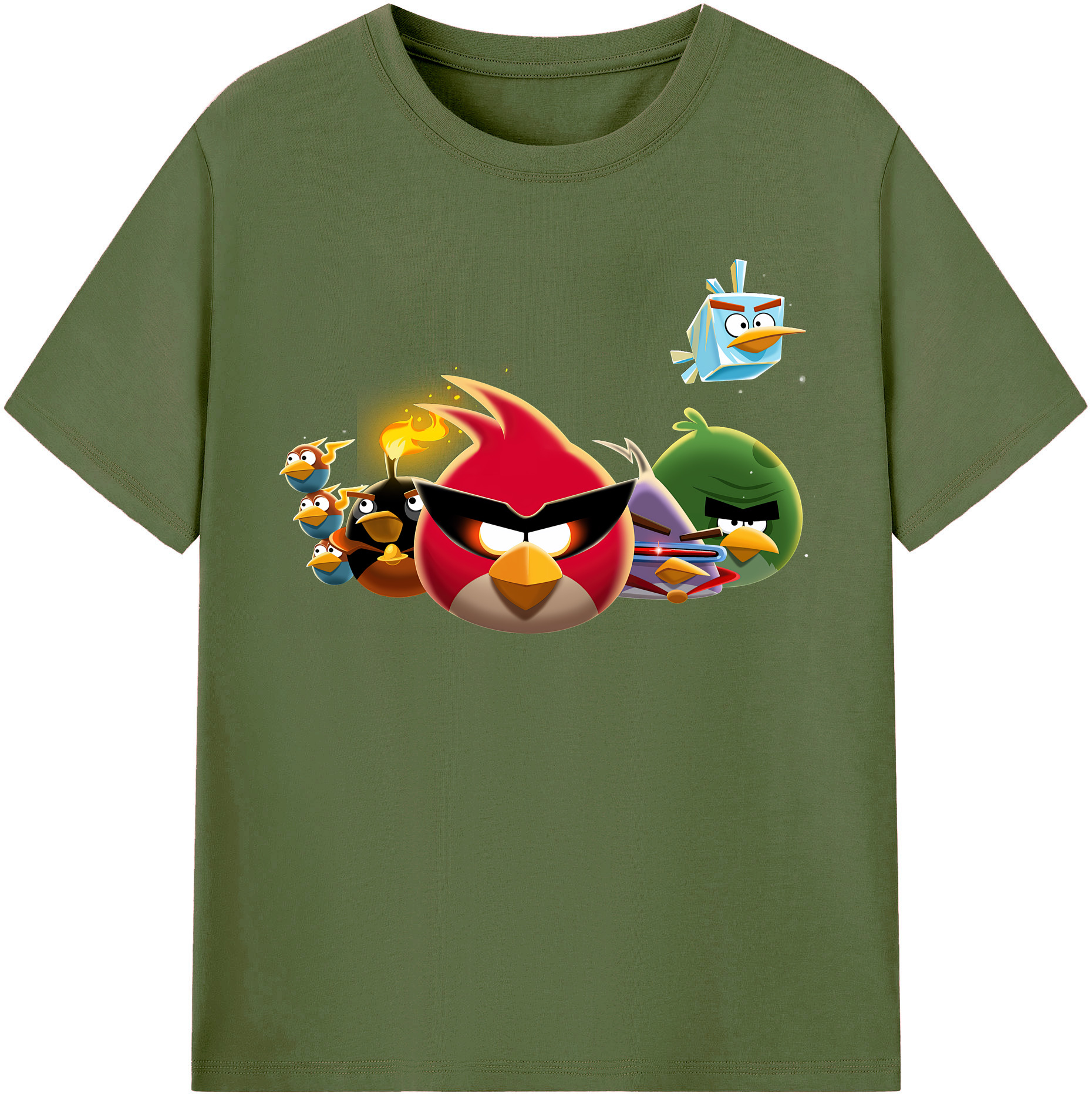 （画像用） Angry Birds アングリーバード 綿100％半袖Tシャツ（フロントプリント）